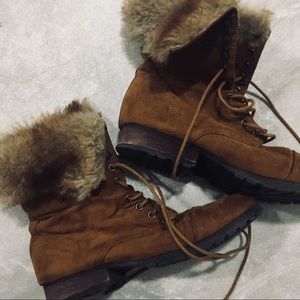 Fur lined booties